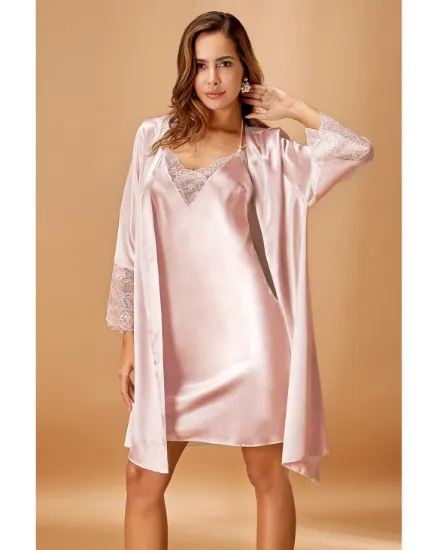 Picture of Nurteks 5336-2 Satin Nightgown Set