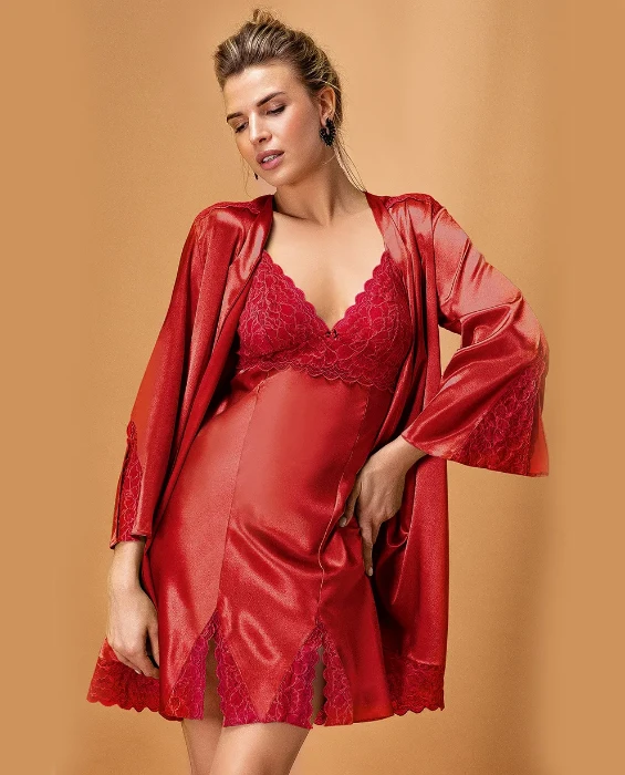 Nurteks 5325-3 Gecelik Sabahlık Takım resmi