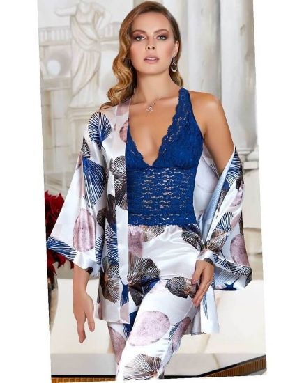 صورة Jeremi Satin 3 Pcs Pajamas Set 3090