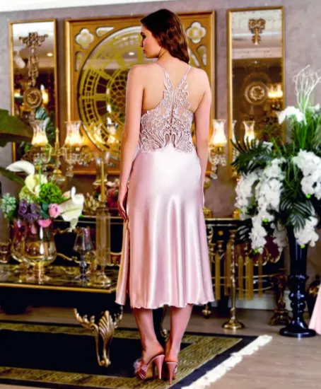 Image de Ensemble De Chemise De Nuit En Satinée 6 Pièces Jeremi S255-2