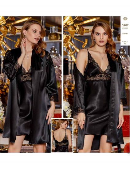 Image de Jeremi 3267 Ensemble De Robe De Nuit En Satin
