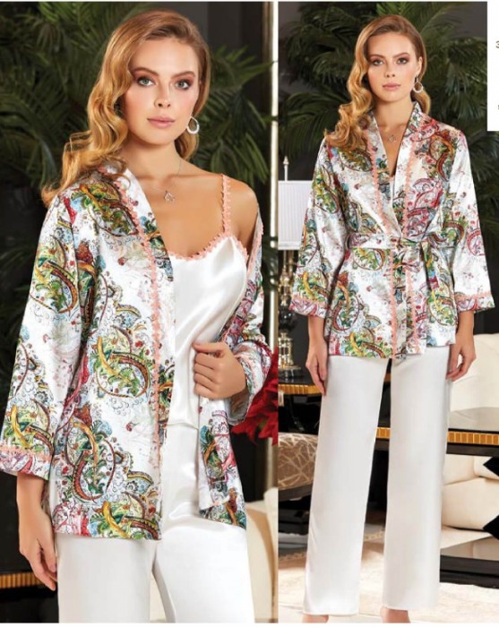 Jeremi 3140 Üçlü Saten Pijama Takım resmi