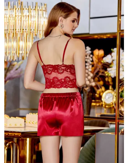 صورة Jeremi 4020 Satin Lace 4 Pcs Shorts Set