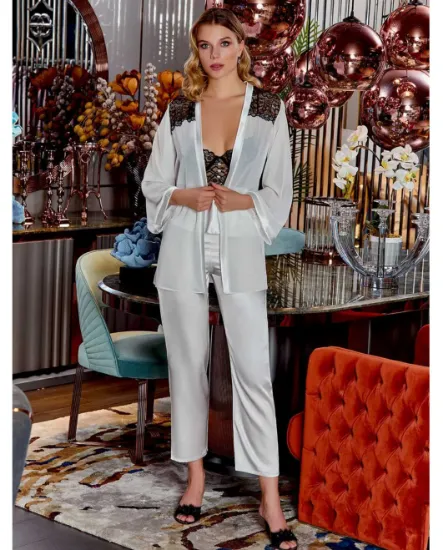 Picture of Jeremi 4015 Satin Triple Pajamas Set