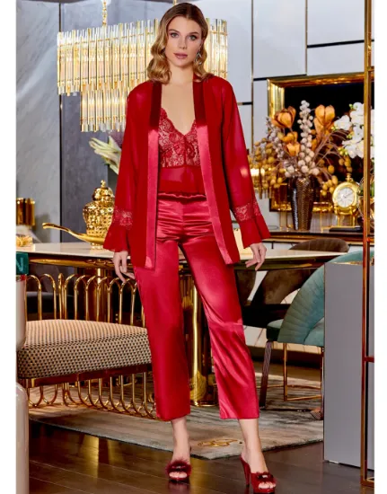 Picture of Jeremi 4022 Satin 3 Pcs Pajamas Set