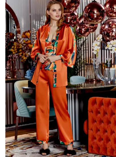 Picture of Jeremi 4006 Satin 3 Pcs Pajamas Set