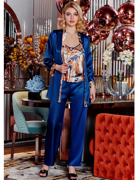 Jeremi 4004 Saten Üçlü Pijama Takım resmi