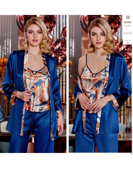 Jeremi 4004 Saten Üçlü Pijama Takım resmi
