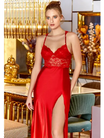 Image de Ensemble De Chemise De Nuit En Satinée 6 Pièces Jeremi S285-4