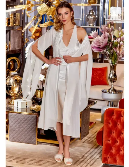 Image de Ensemble De Chemise De Nuit En Satinée 6 Pièces Jeremi S330