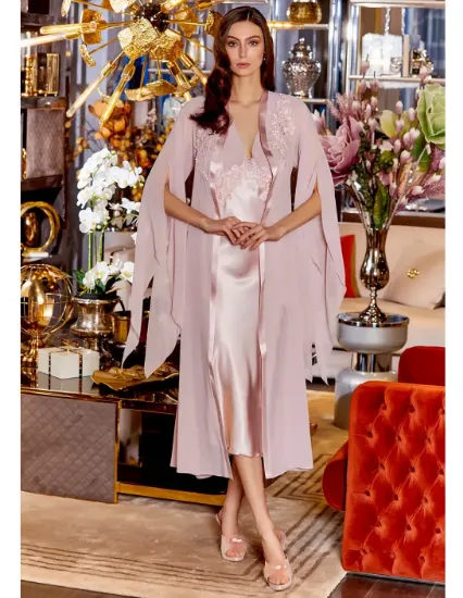 Image de Ensemble De Chemise De Nuit En Satinée 6 Pièces Jeremi S330 - 3