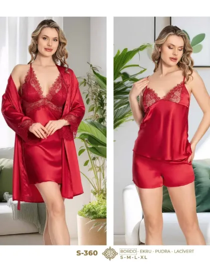 صورة طقم ملابس نوم ساتان 6 قطع من جيريمي S۳٦۰-۳