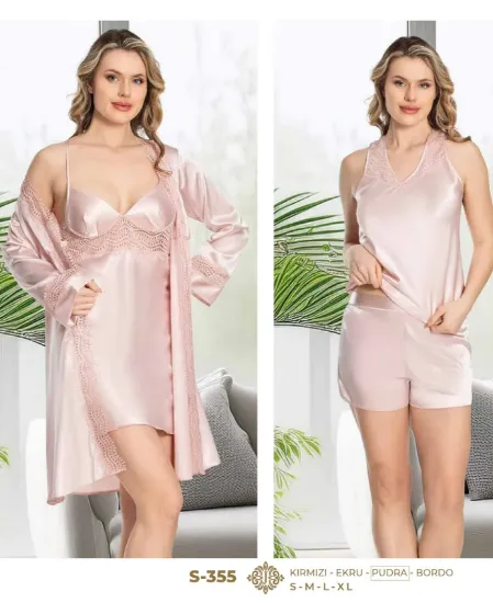 صورة طقم ملابس نوم ساتان ٦ قطع من جيريمي S۳٥٥-۲