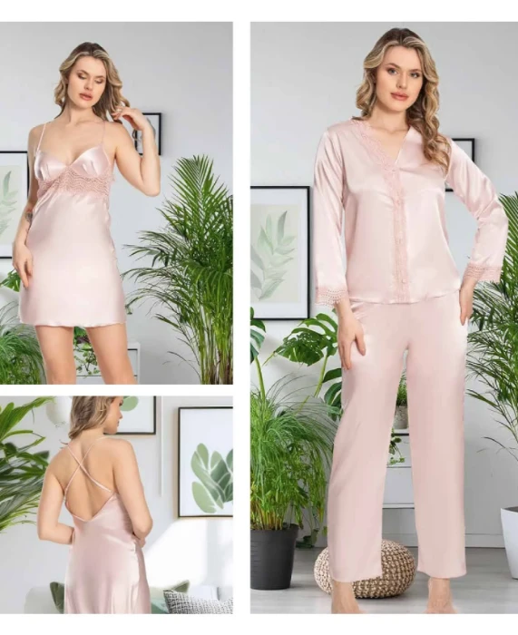 صورة طقم ملابس نوم ساتان ٦ قطع من جيريمي S۳٥٥-۲