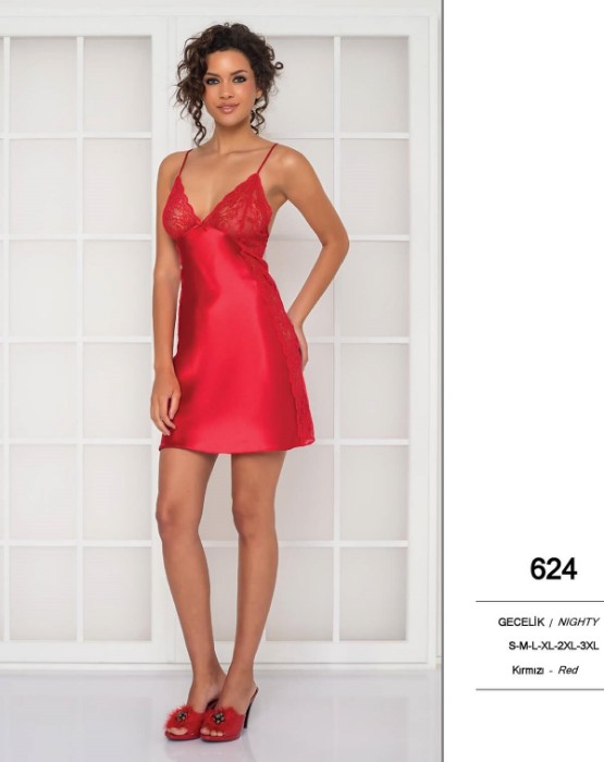 Pierre Cardin 624 Saten Dantel Gecelik resmi