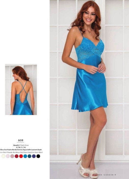 Pierre Cardin 608 Saten Dantel Gecelik resmi