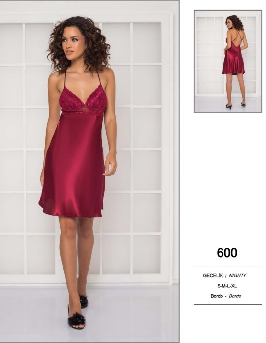 Pierre Cardin 600 Saten Dantel Gecelik resmi