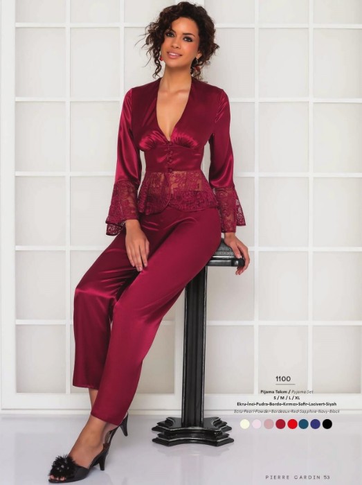 Pierre Cardin 1100 Saten Pijama Takım resmi