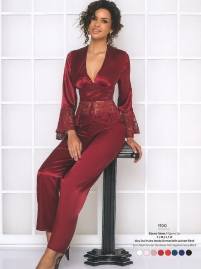 Pierre Cardin 1100 Saten Pijama Takım resmi