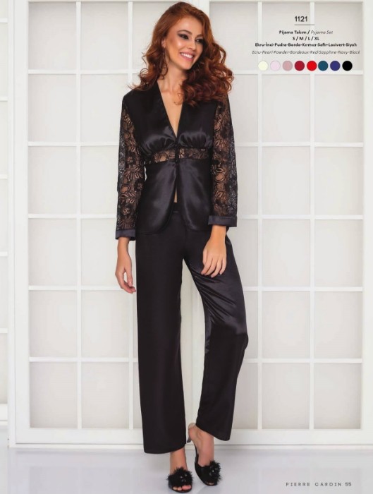 Pierre Cardin 1121 Saten Pijama Takım resmi