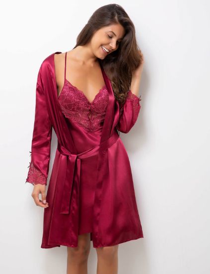 صورة Pierre Cardin 4300 Satin Chemise Robe Set