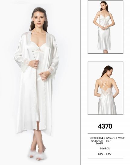 Picture of Pierre Cardin 4370-3 Satin Chemise Robe Set