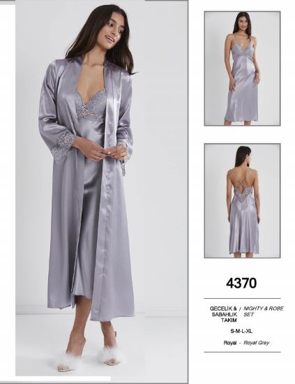Picture of Pierre Cardin 4370-7 Satin Chemise Robe Set