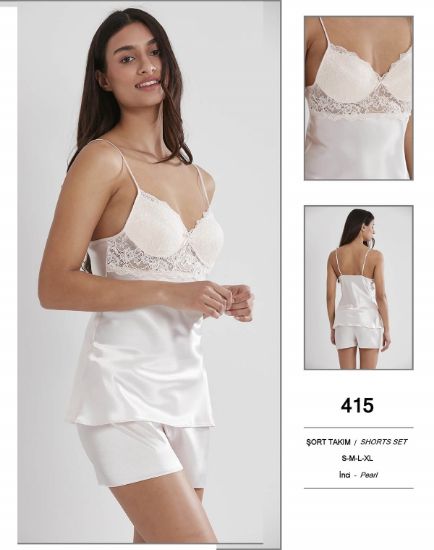 صورة Pierre Cardin 415-3 Satin Shorts Set