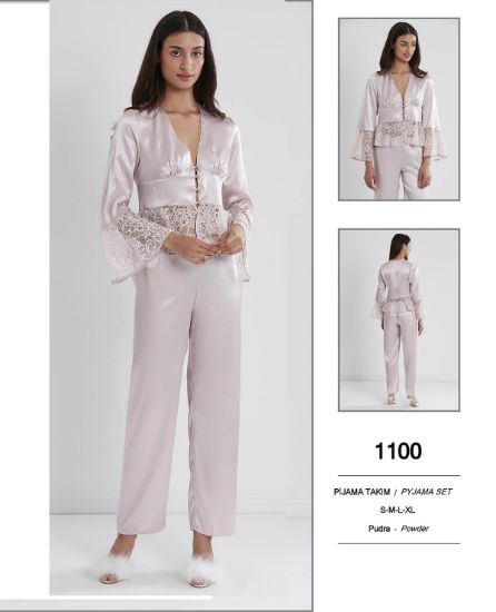 Pierre Cardin 1100-2 Saten Pijama Takım resmi