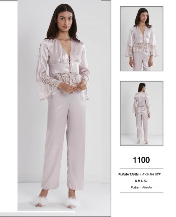 Pierre Cardin 1100-2 Saten Pijama Takım resmi