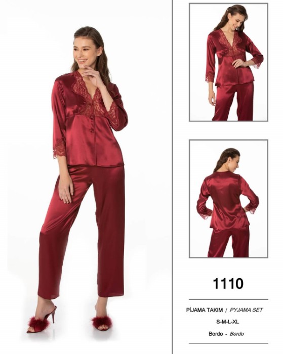 Pierre Cardin 1110-2 Saten Pijama Takım resmi