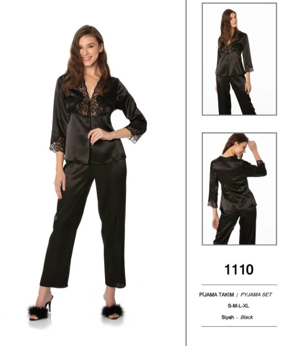 Pierre Cardin 1110-3 Saten Pijama Takım resmi