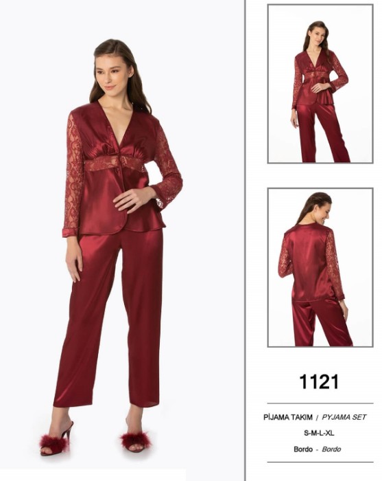Pierre Cardin 1121-2 Saten Pijama Takım resmi