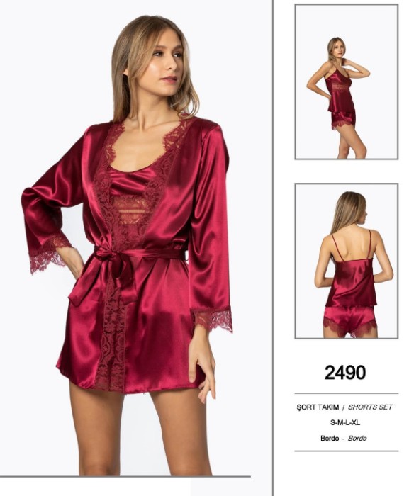 Pierre Cardin 2490 Saten Üçlü Şort Takım resmi