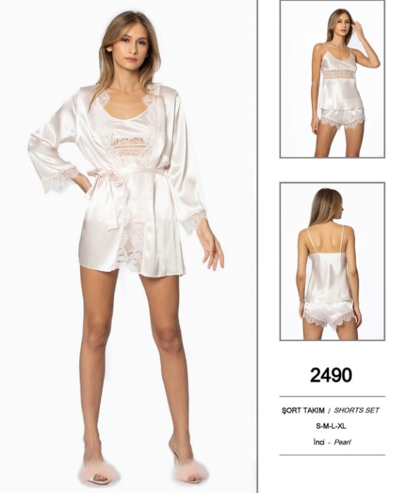 Pierre Cardin 2490-3 Saten Üçlü Şort Takım resmi