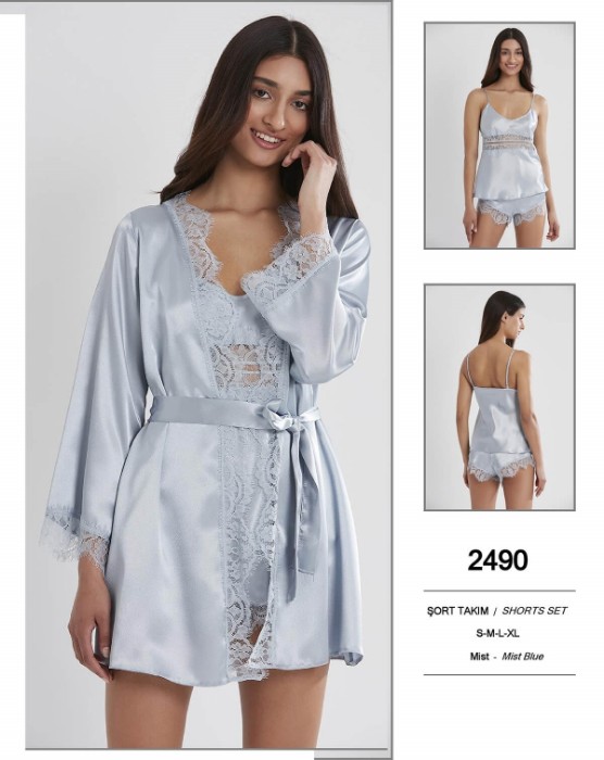 Pierre Cardin 2490-4 Saten Üçlü Şort Takım resmi