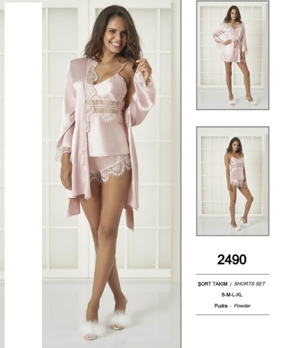 Pierre Cardin 2490-5 Saten Üçlü Şort Takım resmi