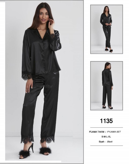 Pierre Cardin 1135 Saten Pijama Takım resmi