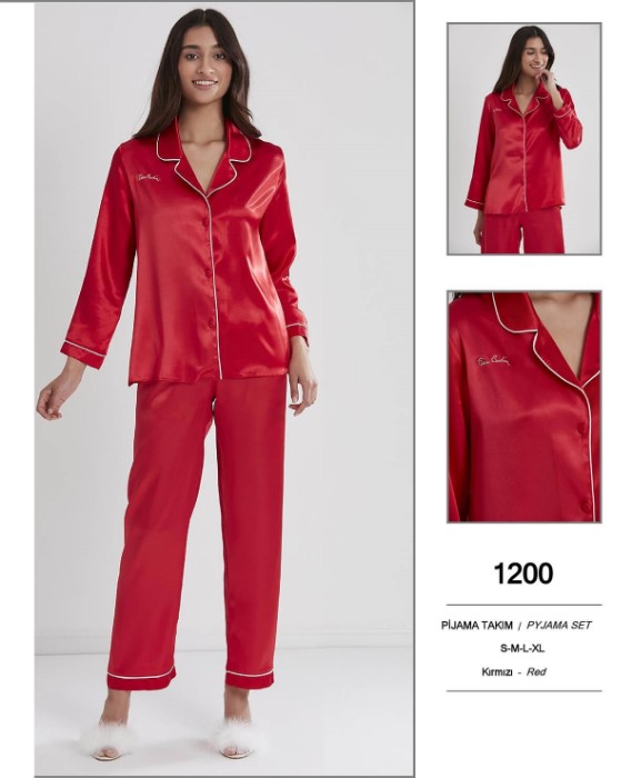 Pierre Cardin 1200-2 Saten Pijama Takım resmi