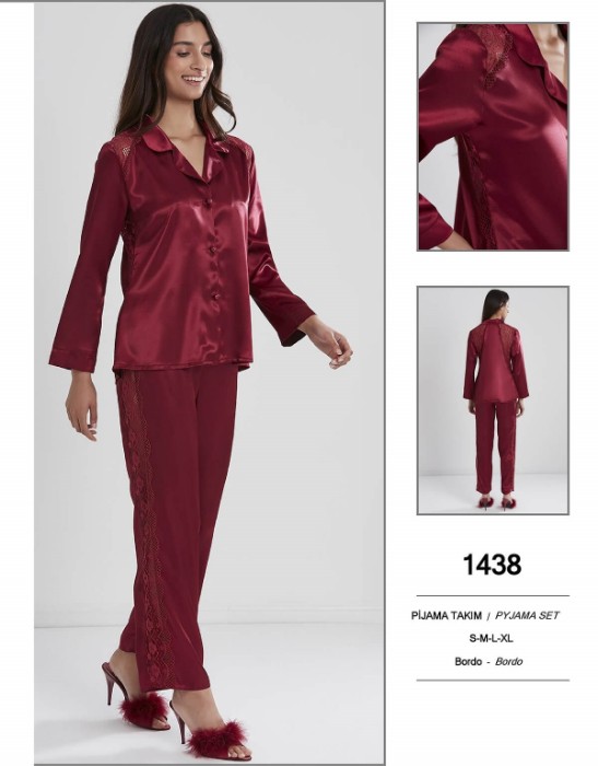 Pierre 1438 Cardin Saten Pijama Takım resmi