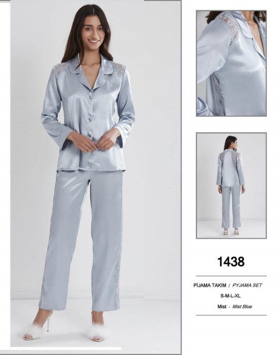 Pierre 1438-3 Cardin Saten Pijama Takım resmi