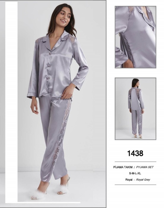 Pierre Cardin 1438-4 Saten Pijama Takım resmi