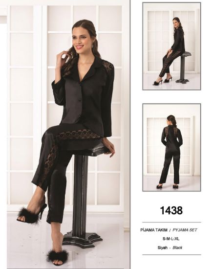 Pierre Cardin 1438-5 Saten Pijama Takım resmi