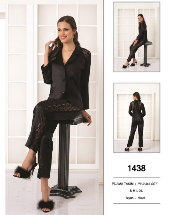 Pierre Cardin 1438-5 Saten Pijama Takım resmi