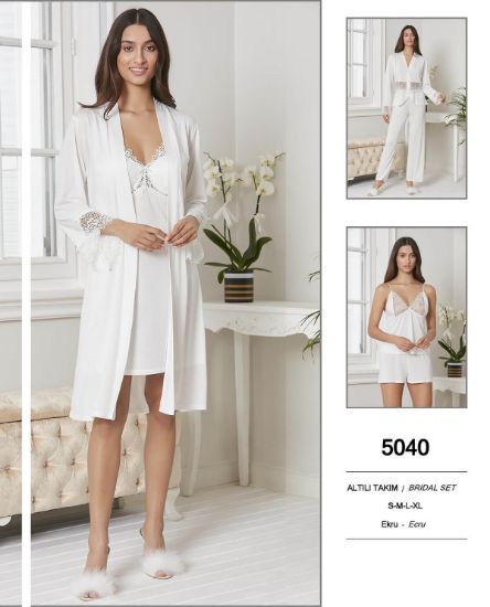 صورة Pierre Cardin 5040 6 Pcs Cotton Robe Set