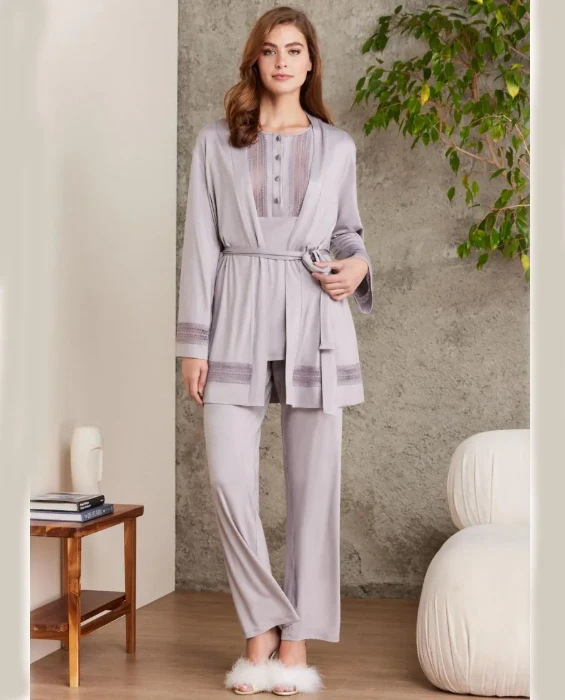 Pierre Cardin Sabahlıklı Pijama Takım 2800-7 resmi