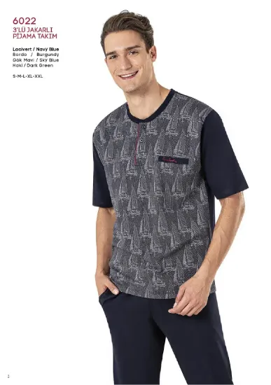 Pierre Cardin 6022 Erkek Üçlü Pijama Takım resmi