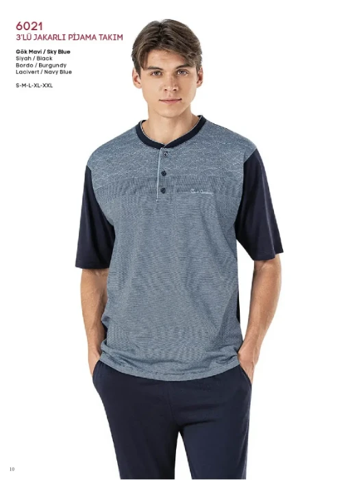 Pierre Cardin 6021 Erkek Üçlü Pijama Takım resmi