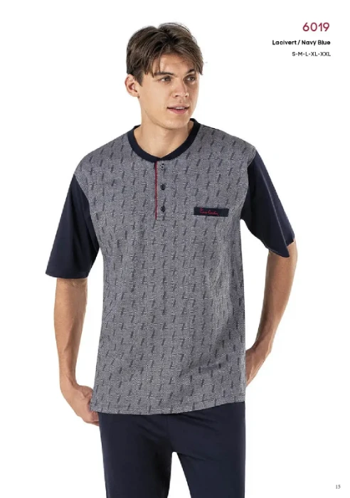 Pierre Cardin 6019-2 Erkek Üçlü Pijama Takım resmi