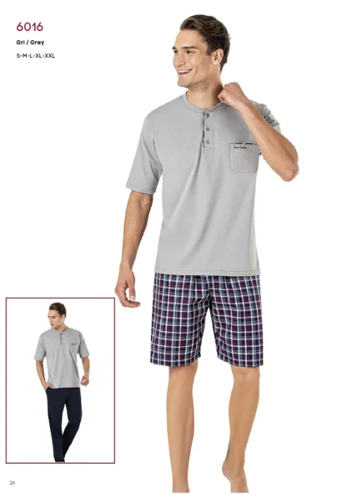 Pierre Cardin 6016-3 Erkek Üçlü Pijama Takım resmi